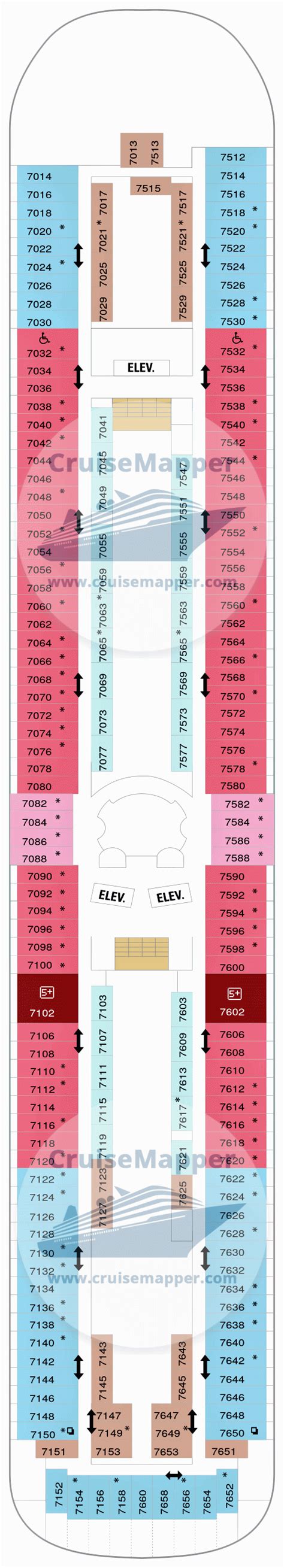 Rhapsody Of The Seas deck 7 plan | CruiseMapper