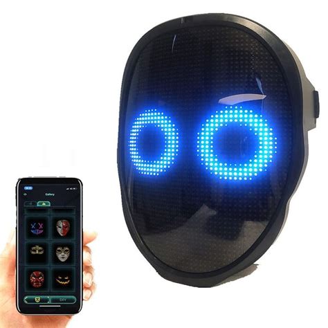 Led Face Mask With Bluetooth Programmable For Halloween Costume