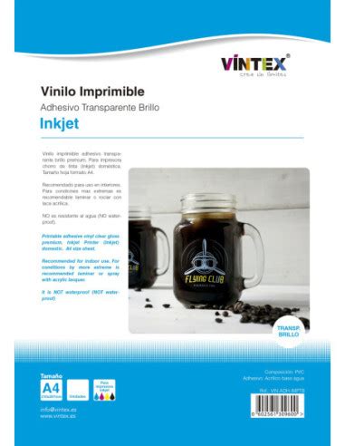 Vinilo Adhesivo Imprimible Transparente Para Inkjet