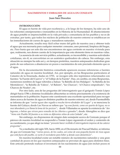 Nacimientos Y Embalses De Agua En Cenizate Por Juan