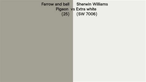 Farrow And Ball Pigeon 25 Vs Sherwin Williams Extra White SW 7006