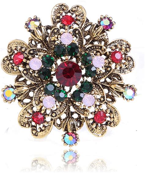 Amazon DAPERCI Brooches Colorful Brooch For Women Crystal Brooch