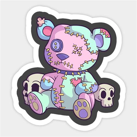 Creepy Teddy Bear Kawaii Pink Pastel Goth Cute Anime Lover By Blink