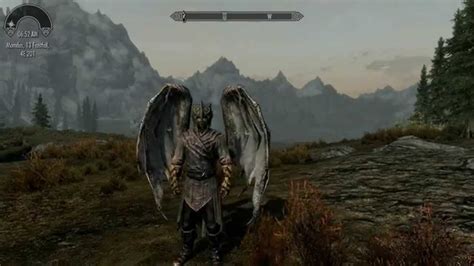 Skyrim Dragonborn With Dragon Wings Youtube