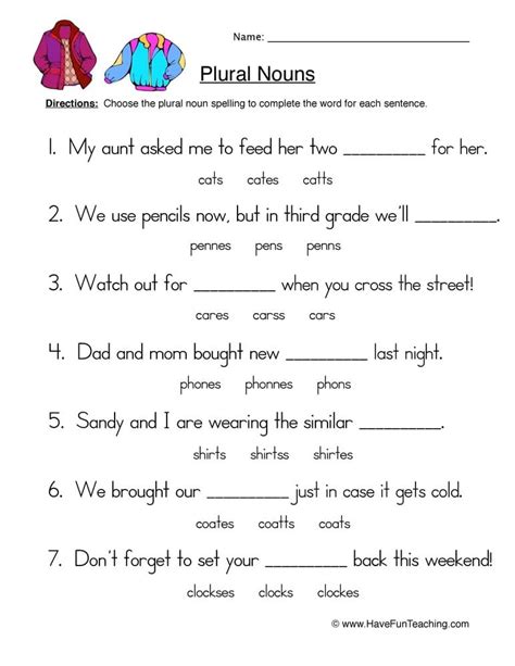 Choosing Plural Nouns Worksheets - WorksheetsCity