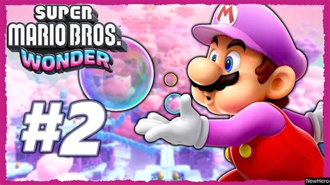 Super Mario Bros Wonder World 2 Fluff Puff Peaks 100 Walkthrough