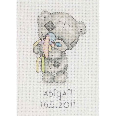 Birth Celebration Tiny Tatty Teddy Cross Stitch Kit Personalised