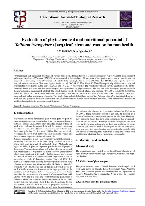 PDF International Journal Of Biological Research Evaluation Of