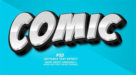 Comic Psd 3d Bearbeitbare Texteffekt Photoshop Vorlage Premium PSD Datei