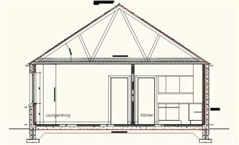 Architectural Single Storey House Section Layout File Cadbull