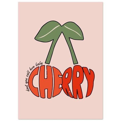 Cherry Love Sweet Cherry Illustration Poster Cherry Poster Fruit