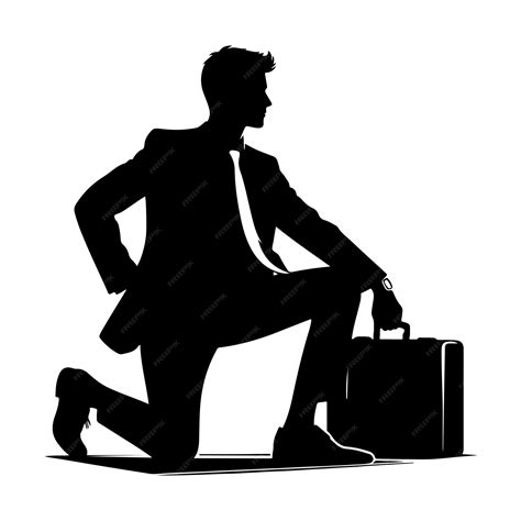 Premium Vector | Businessman pose silhouette vector Businessman Vector ...