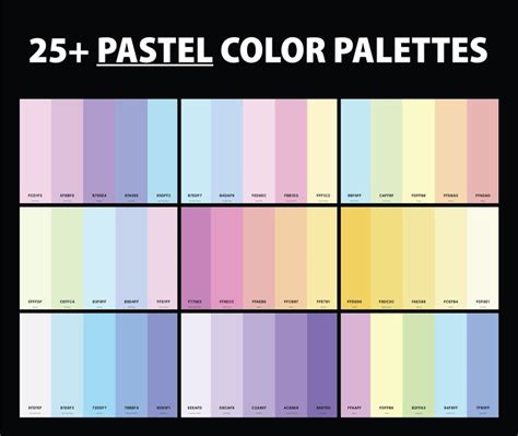 pastel color palettes  names  hex codes