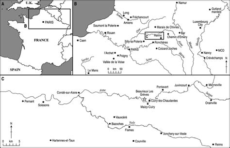 Maps showing geographical and other details relating to the Aisne ...