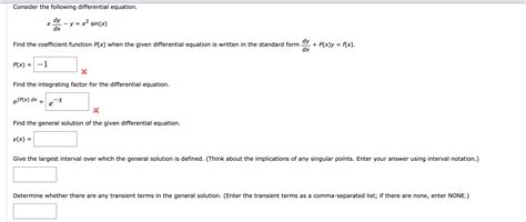 Solved Consider The Following Differential Equation Chegg