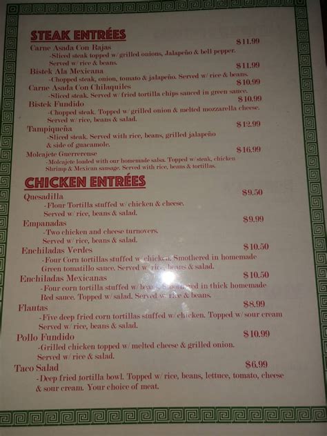 Menu At Los Dos Potrillos Mexican Restaurant Bunnell