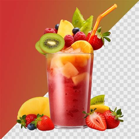 Premium PSD Fruit Cocktail Isolated On Transparent Background