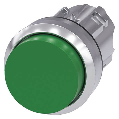 SIEMENS Push Button Operator Metal Momentary Green 1 12 2 3 3R