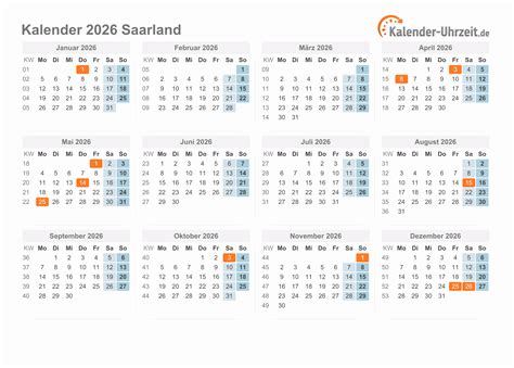 Feiertage Saarland Kalender