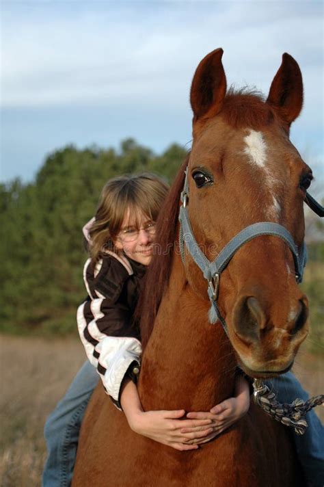 Girl Hugging Horse stock image. Image of cute, horse, hands - 2014661