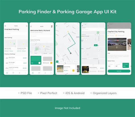 Premium PSD Parking Finder Parking Garage App Ui Kit