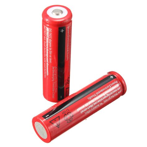 2pcs 3800mah 18650 Battery 37v Li Ion Rechargeable Batteries For Led