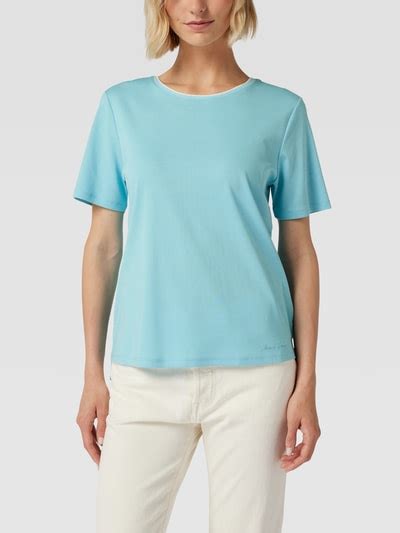 Marc Cain T Shirt Met Geribde Ronde Hals In Lichtblauw Online Kopen P C