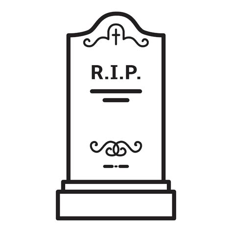 Premium Vector Tomb Icon Vector Black Outline Illustration Of Headstone