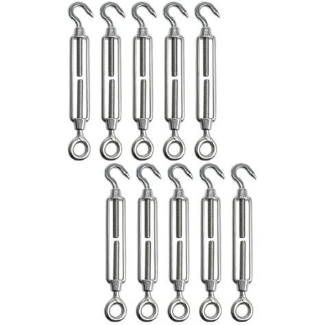 Qiysamall Pcs Stainless Steel Hook Eye Turnbuckle Wire Rope Tension