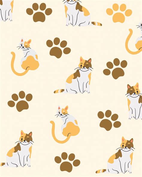 Cat Pawprint Wallpaper in 2024 | Cat art, Cat wallpaper, Wallpaper