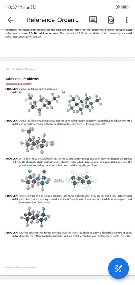 Solved Referenceorgani Equatorial Positions Substituents