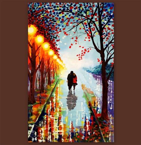 Original Abstract Painting Acrylic A Couple On A Walk Acrylic Etsy