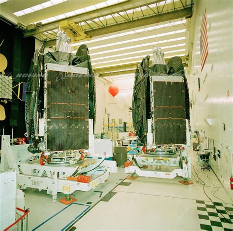 Boeing Images Xm 1 And Xm 2 Model 702 Satellites Side By Side In Assembly