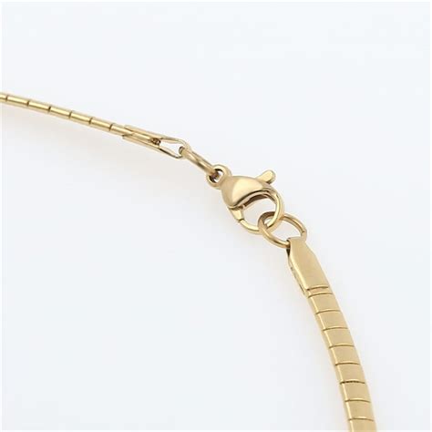 Pcs Omega Chain Choker Necklace K Gold Plated Stainless Etsy