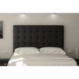 Sogno T Te De Lit Capitonn E Simili Noir L Cm Cdiscount Maison