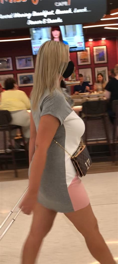 Blonde Milf With Huge Tits In A Short Tight One Piece Boobs Forum