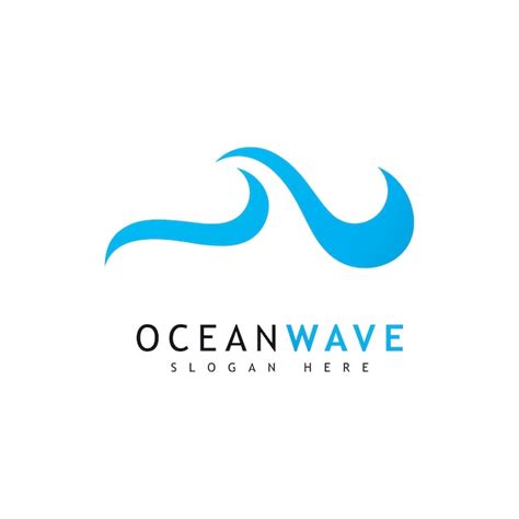 Vetor De Modelo De Logotipo De Ondas Do Mar Vetor Premium