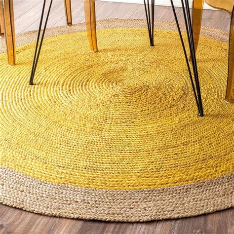 Yellow Round Hand Braided Jute Rug At Rs 155sq Ft Jute Braided Rug