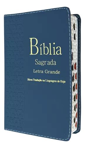 B Blia Sagrada Ntlh Letras Grandes Sbb Ndice Capa Luxo Azul