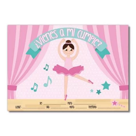 Invitación Para Cumpleaños De Ballet Imprenta online creamagprint