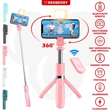 Jual Tripod Tongsis In R S Bluetooth Remote Control Led Selfi Stick