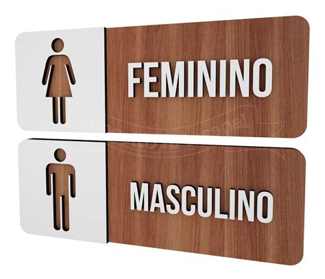 Placa Indicativa Sinalização Banheiro Feminino E Masculino MercadoLivre