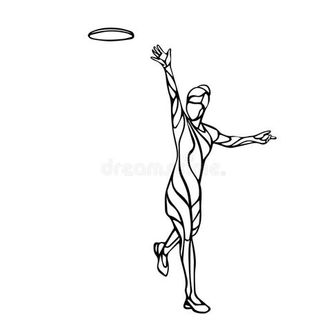 Female Player Is Playing Ultimate Frisbee Vector Stock Vector