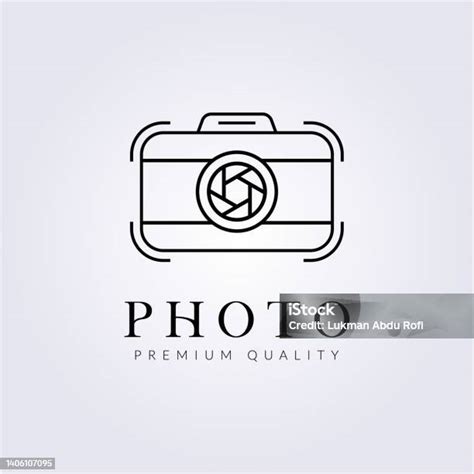 Shutter Kamera Foto Logo Vektor Ilustrasi Desain Garis Sederhana