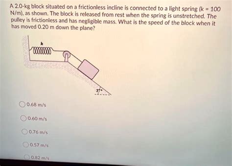 Solved A Kg Block Situated On A Frictionless Incline Is Connected