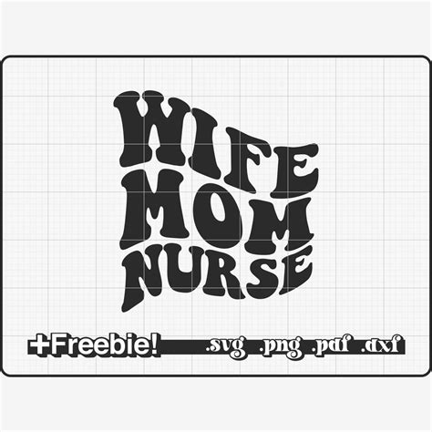 Nurse Svg Wife Mom Nurse Wavy Retro Design Boho Svg Rn Etsy