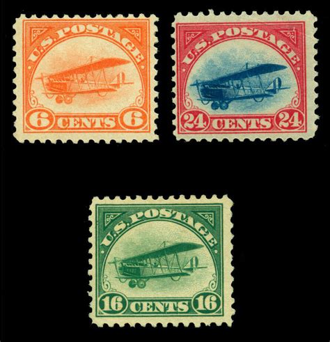 Us 1918 Airmail Curtiss Jenny Set Scott C1 C3 Mint Mh United