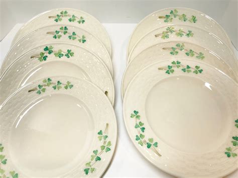 Black Mark Belleek Shamrock Plates Shamrock Ware Plates Etsy