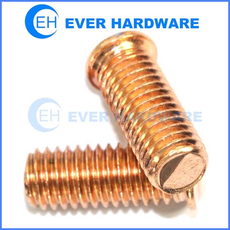 CD Weld Studs Non Flanged Welding Studs Coppered Steel Threaded Weld