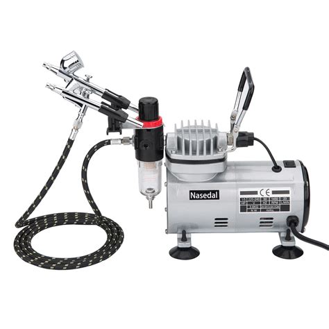 Nasedal Dual Action Spray Gun Airbrush Compressor With 3 Airbrush Paint